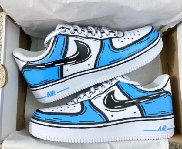 Cartoon Blue and Black Swoosh